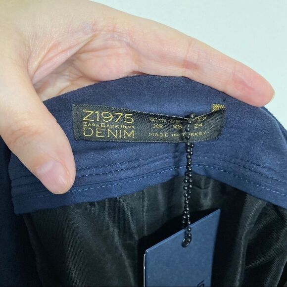 Zara Charcoal Gray‎ & Blue Faux Suede Mini Skirt - Picture 8 of 8